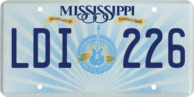 MS license plate LDI226