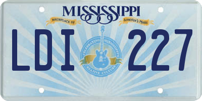 MS license plate LDI227