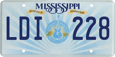 MS license plate LDI228
