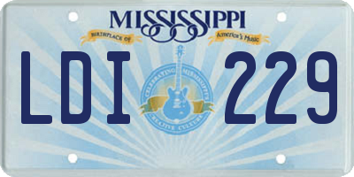 MS license plate LDI229