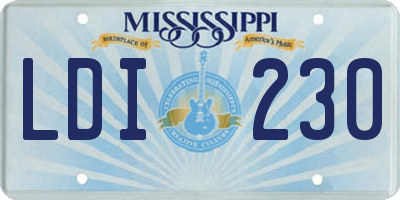 MS license plate LDI230