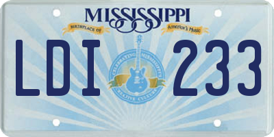 MS license plate LDI233