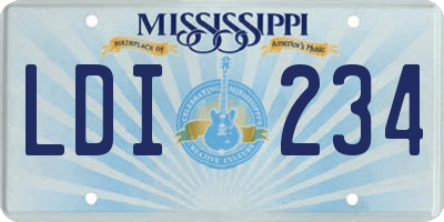 MS license plate LDI234