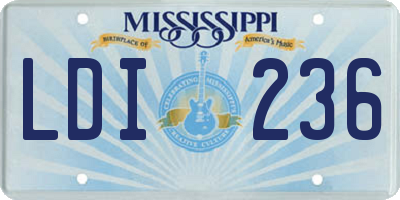 MS license plate LDI236