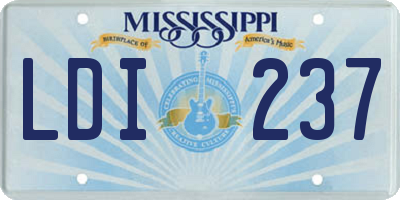 MS license plate LDI237