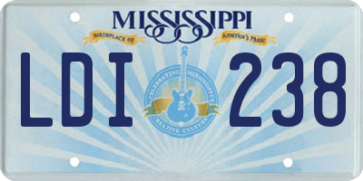MS license plate LDI238