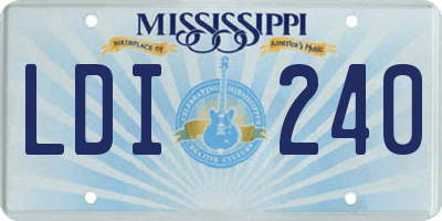MS license plate LDI240
