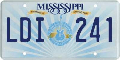 MS license plate LDI241