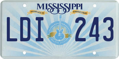 MS license plate LDI243