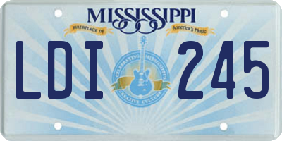 MS license plate LDI245