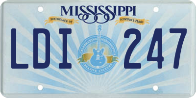MS license plate LDI247