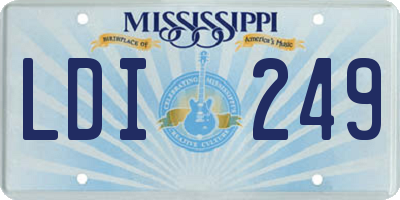 MS license plate LDI249