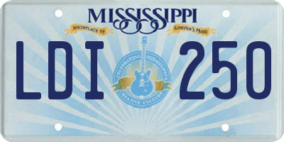 MS license plate LDI250