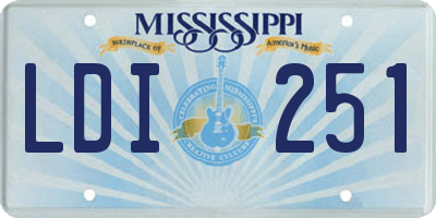 MS license plate LDI251
