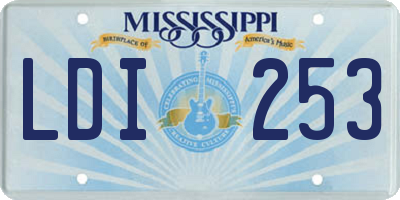 MS license plate LDI253