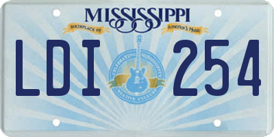 MS license plate LDI254