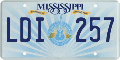 MS license plate LDI257