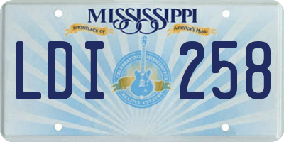 MS license plate LDI258