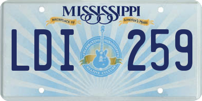 MS license plate LDI259