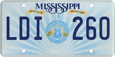 MS license plate LDI260