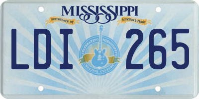 MS license plate LDI265