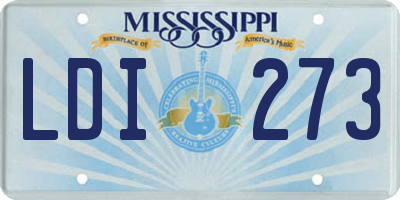 MS license plate LDI273