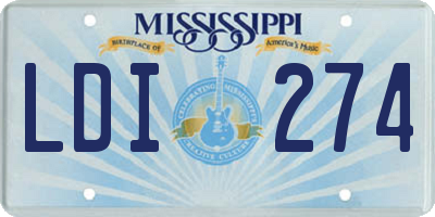 MS license plate LDI274