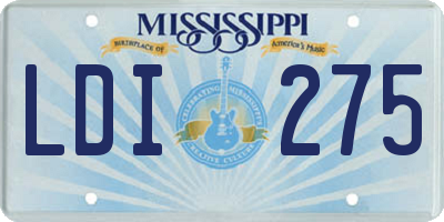 MS license plate LDI275