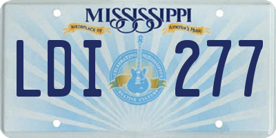MS license plate LDI277