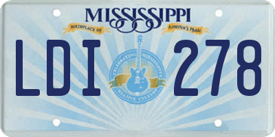 MS license plate LDI278