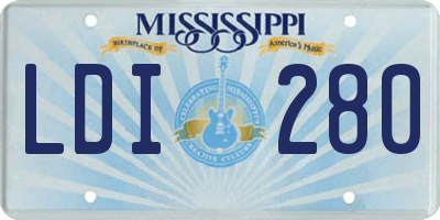 MS license plate LDI280