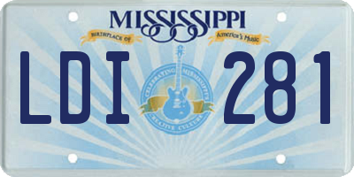 MS license plate LDI281
