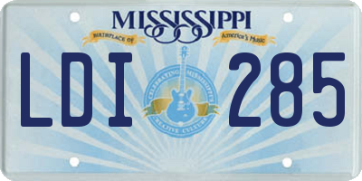 MS license plate LDI285