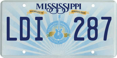 MS license plate LDI287