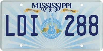 MS license plate LDI288