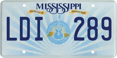 MS license plate LDI289