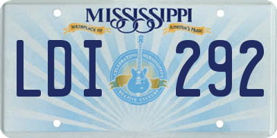 MS license plate LDI292