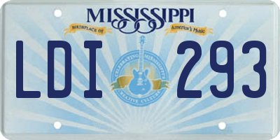MS license plate LDI293