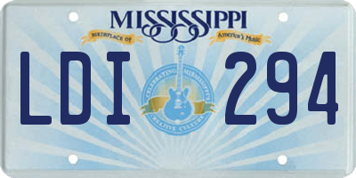 MS license plate LDI294