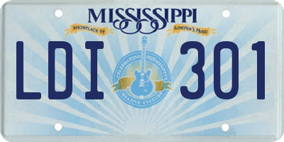 MS license plate LDI301