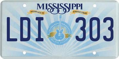 MS license plate LDI303