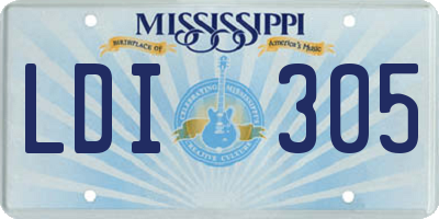 MS license plate LDI305