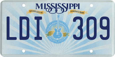 MS license plate LDI309