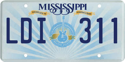 MS license plate LDI311