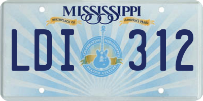 MS license plate LDI312