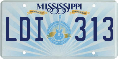 MS license plate LDI313
