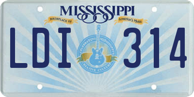 MS license plate LDI314