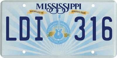 MS license plate LDI316