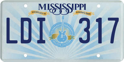 MS license plate LDI317