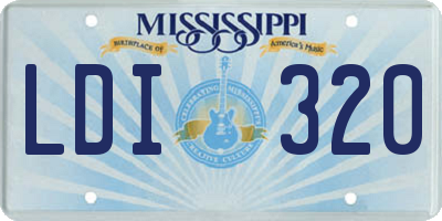 MS license plate LDI320